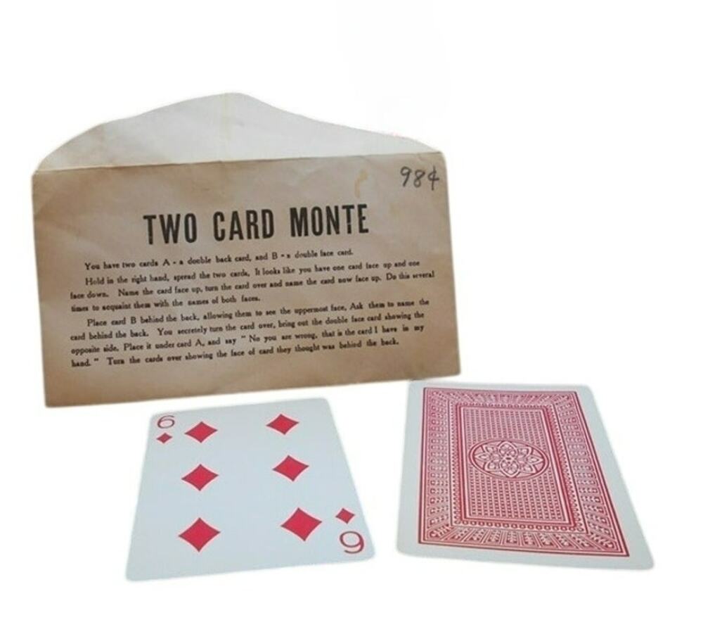 Vintage Magic Trick Two Card Monte Complete